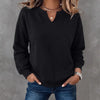 Cotton V-Neck Pullover Sweatshirt