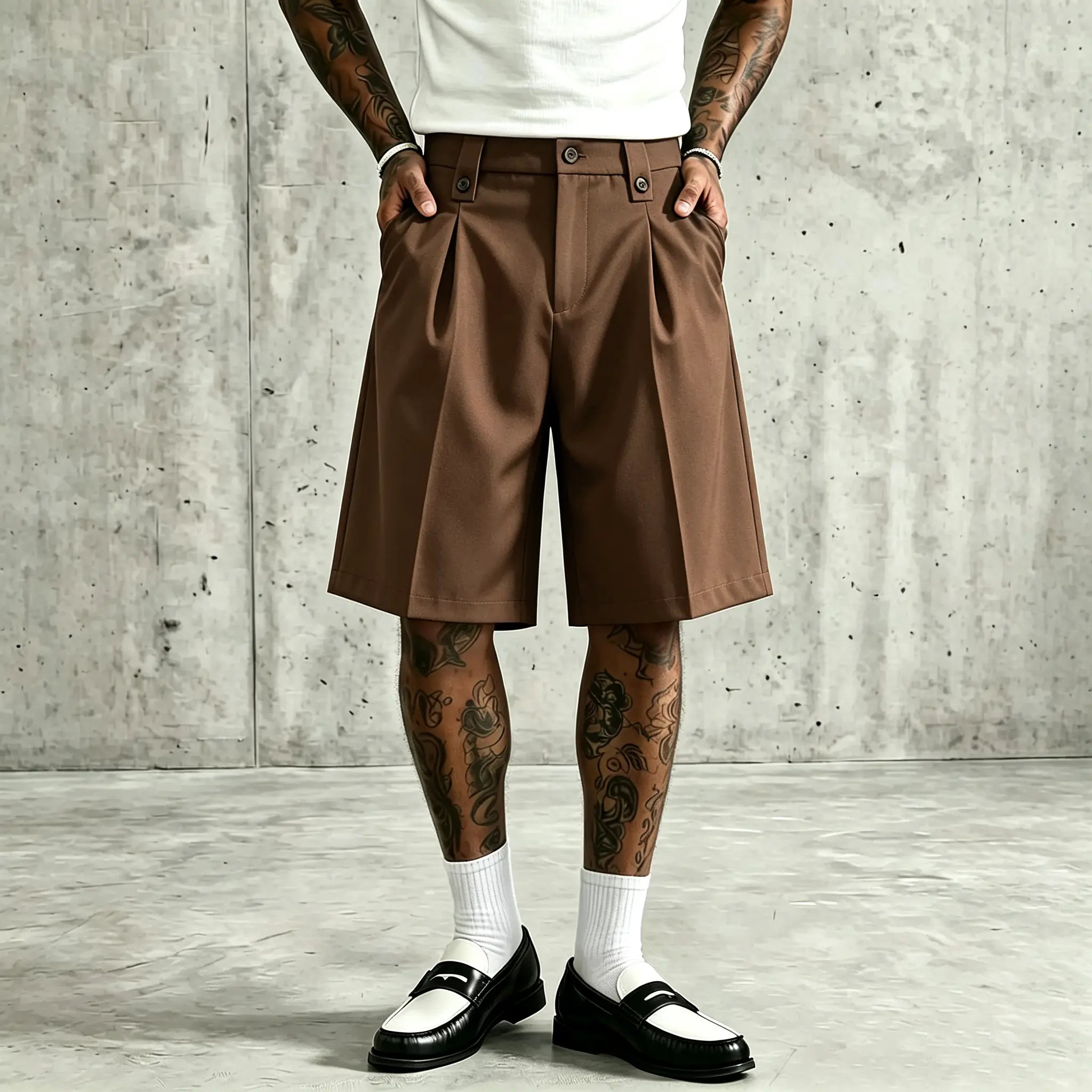 Men’s Old Money Pleated Suit Shorts