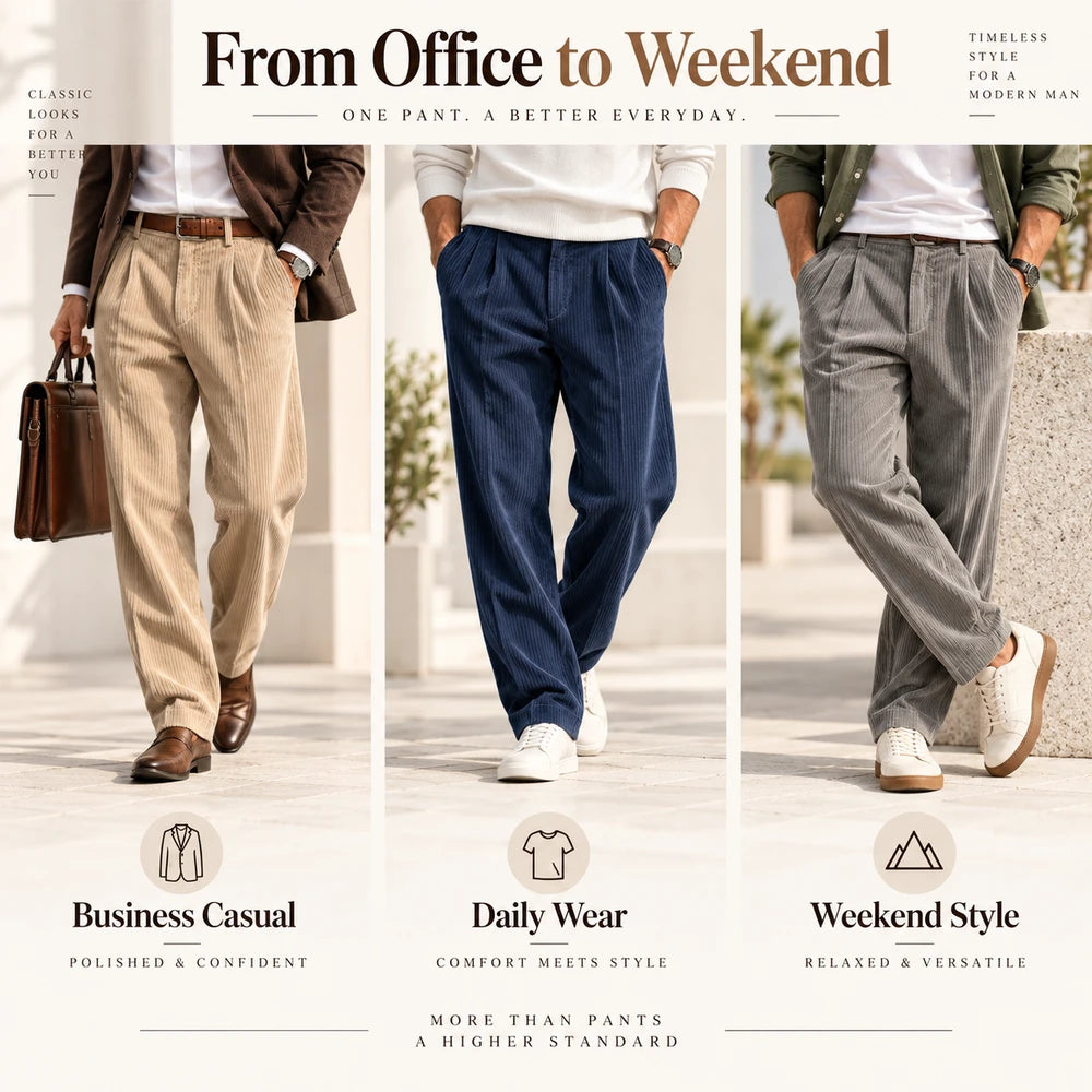 Straight Leg Corduroy Pants