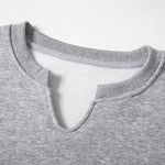 Cotton V-Neck Pullover Sweatshirt