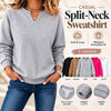Cotton V-Neck Pullover Sweatshirt