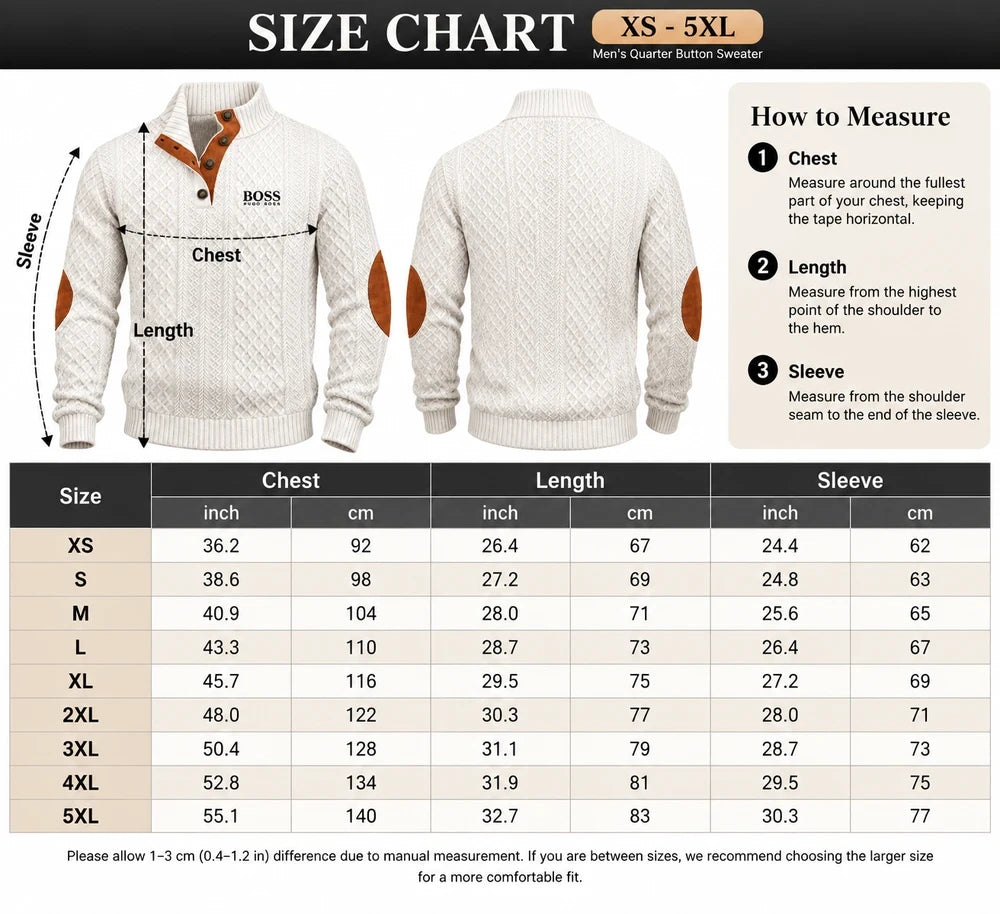 Men's Heritage Textured Knit Sweater with Button Neck