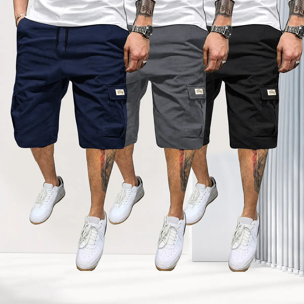 Pantalones cortos transpirables para hombre con cordón y bolsillos