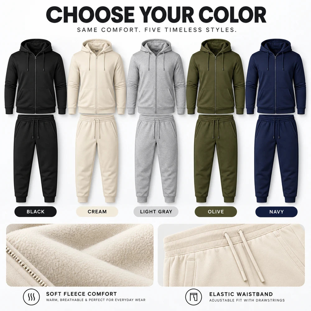 French Terry Zip Hoodie and Jogger Set