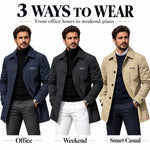 Men's Classic Button-Front Collared Coat – Timeless Everyday Style