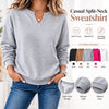 Cotton V-Neck Pullover Sweatshirt