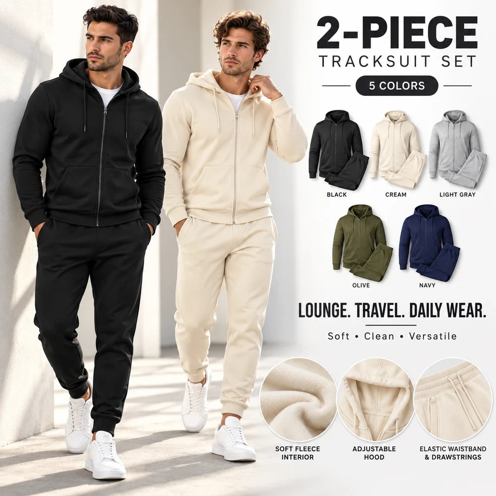 French Terry Zip Hoodie and Jogger Set