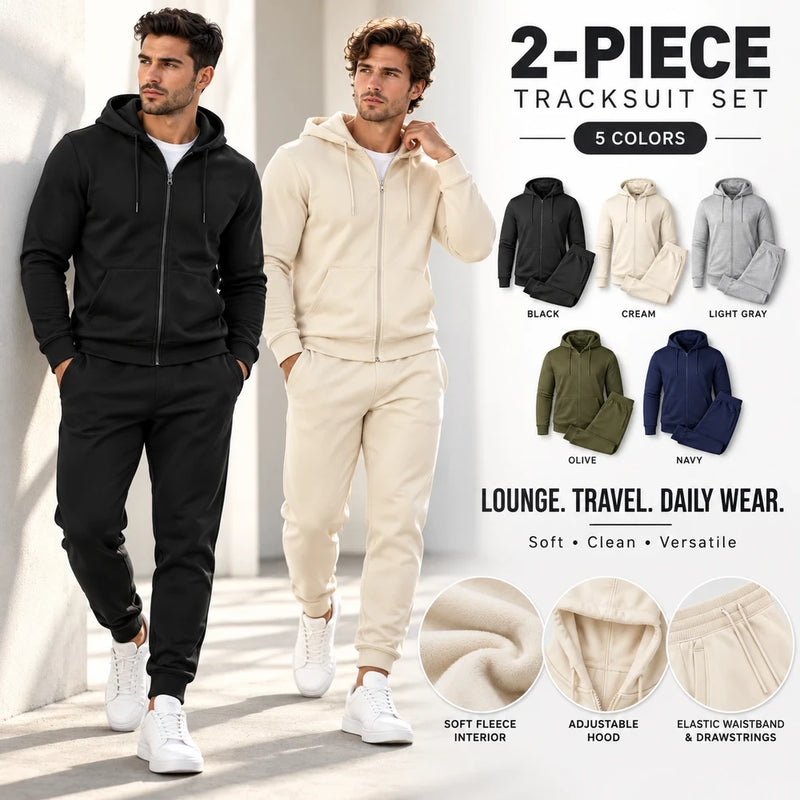 French Terry Zip Hoodie and Jogger Set