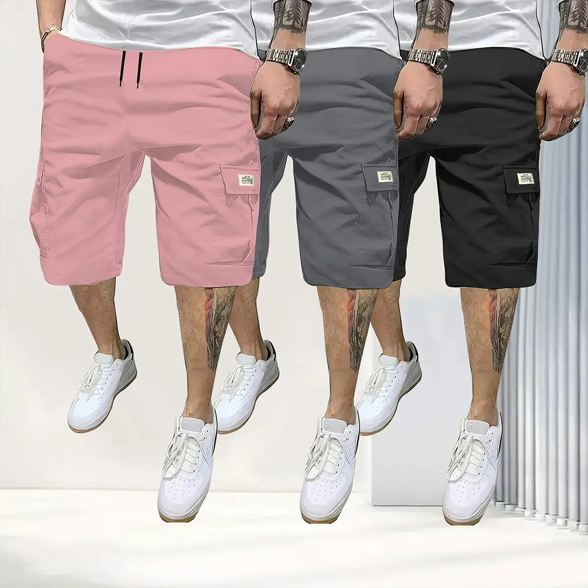 Men’s Breathable Drawstring Shorts with Pockets