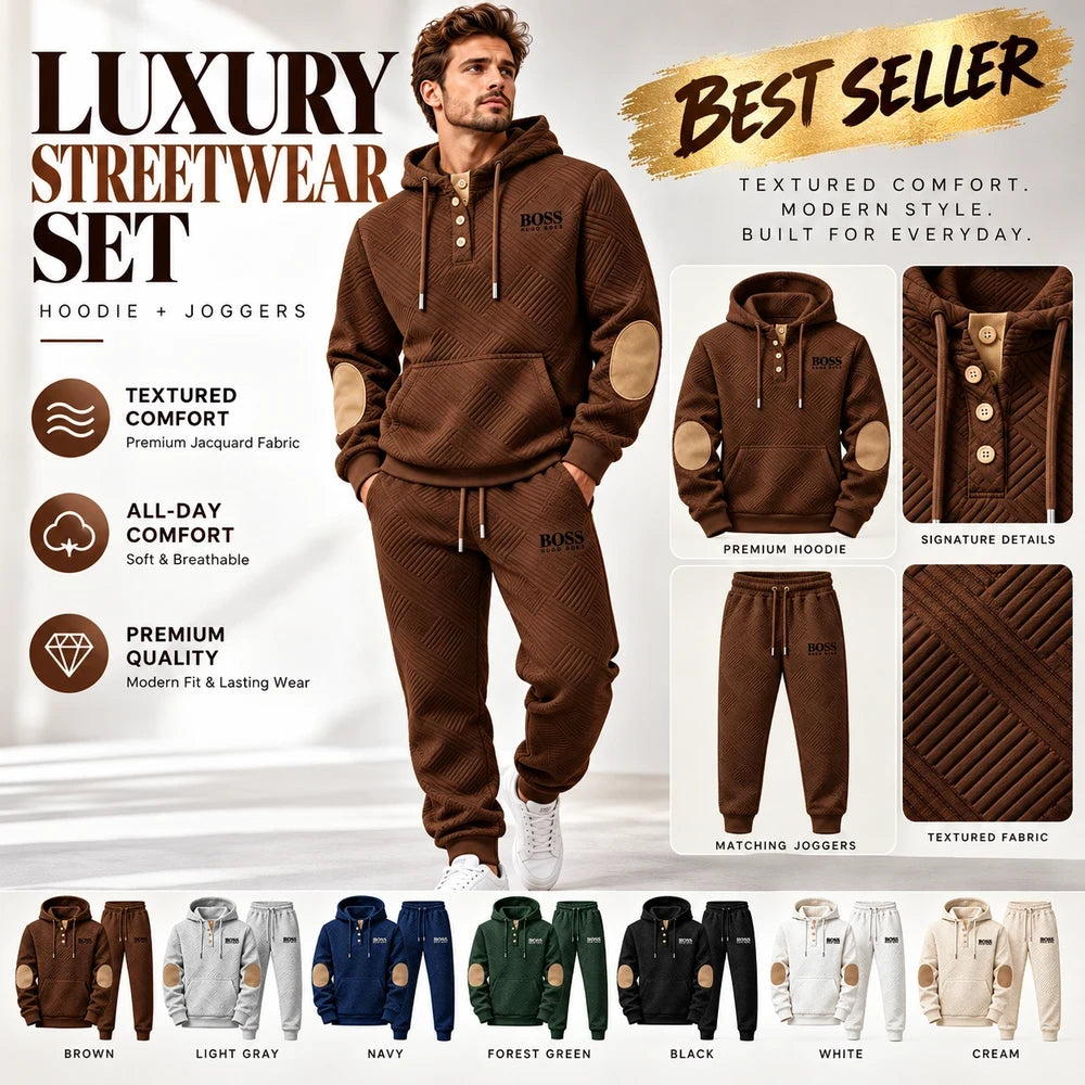 Textured Hooded Tracksuit