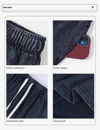 Herren-Workout-Shorts aus gewaschener Baumwolle mit Taschen