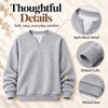 Cotton V-Neck Pullover Sweatshirt