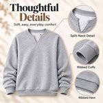 Cotton V-Neck Pullover Sweatshirt
