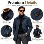 Men's Classic Button-Front Collared Coat – Timeless Everyday Style