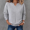 Cotton V-Neck Pullover Sweatshirt