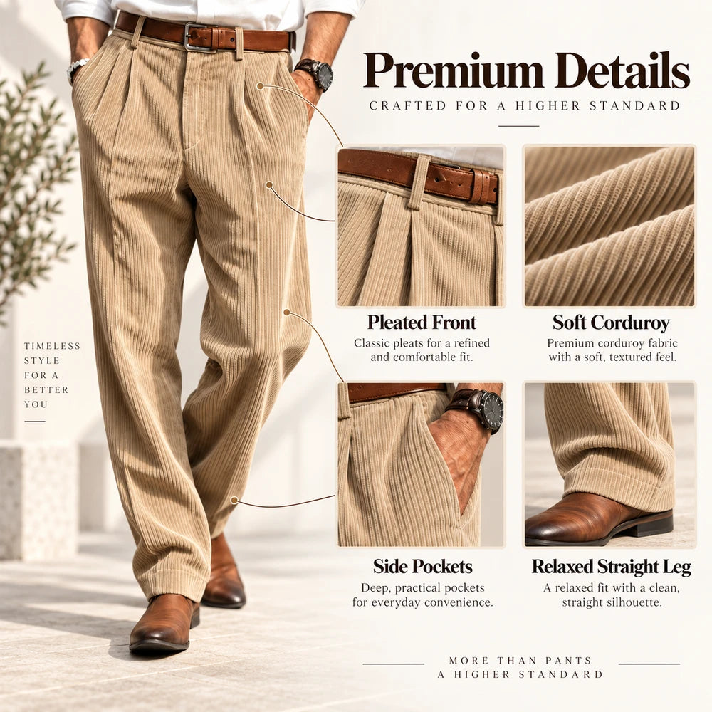 Straight Leg Corduroy Pants