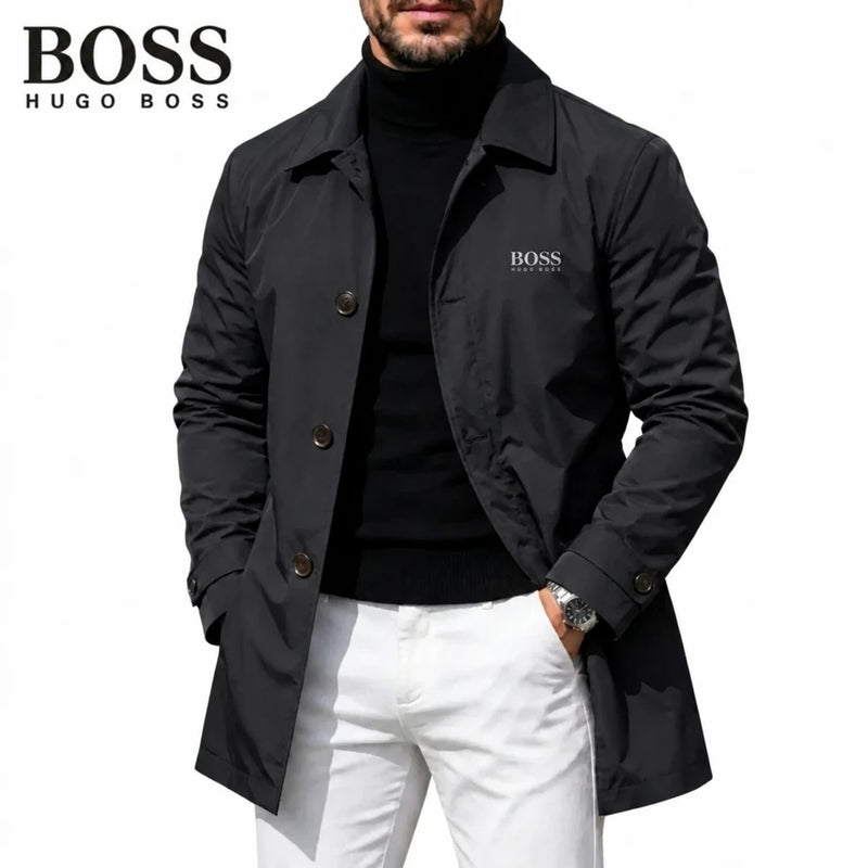 Men's Classic Button-Front Collared Coat – Timeless Everyday Style