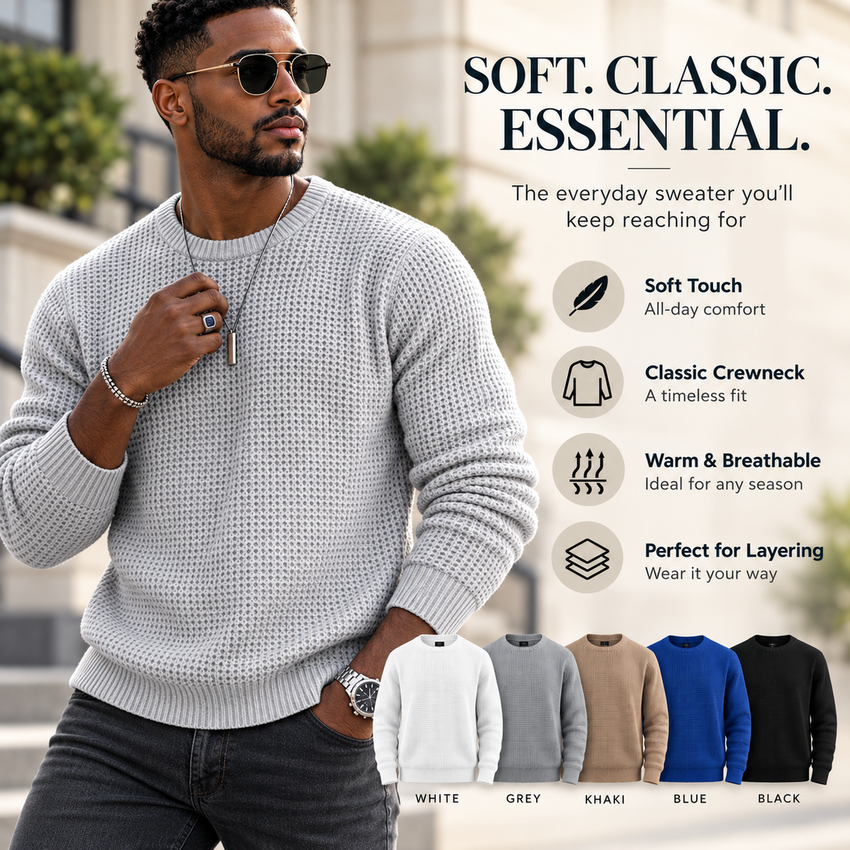 Men's Premium Classic Crewneck Sweater