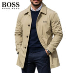 Men's Classic Button-Front Collared Coat – Timeless Everyday Style
