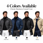 Men's Classic Button-Front Collared Coat – Timeless Everyday Style