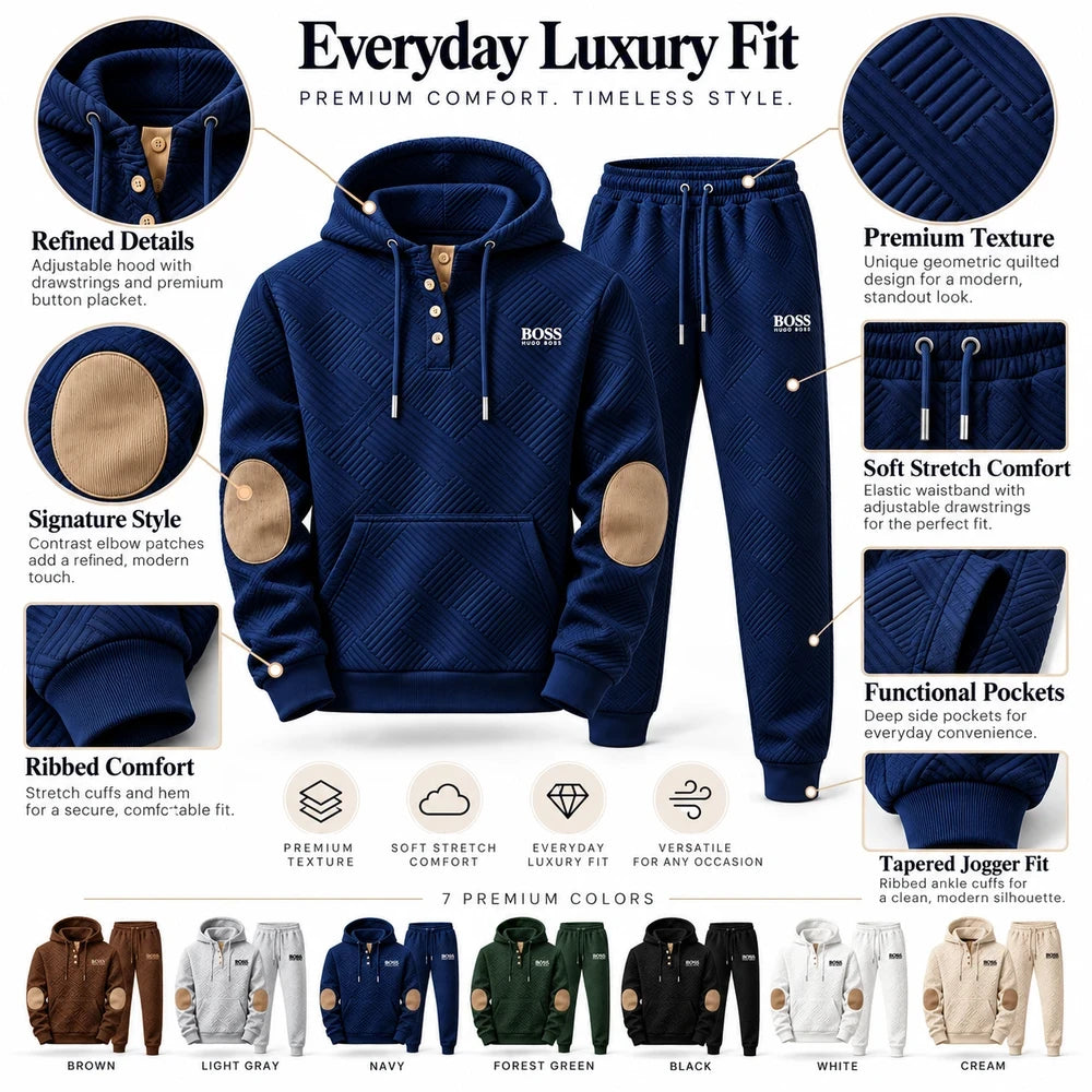 Textured Hooded Tracksuit