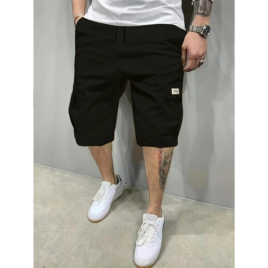 Pantalones cortos transpirables para hombre con cordón y bolsillos