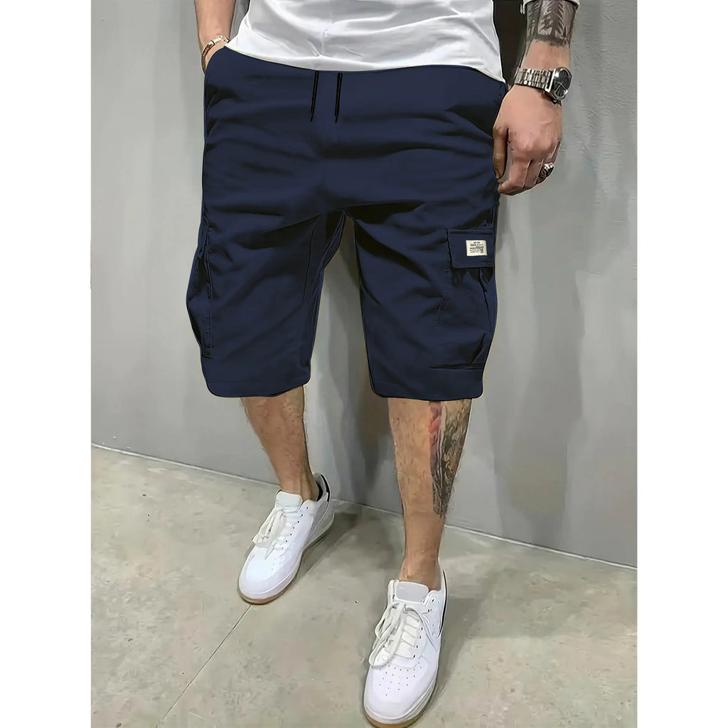 Pantalones cortos transpirables para hombre con cordón y bolsillos