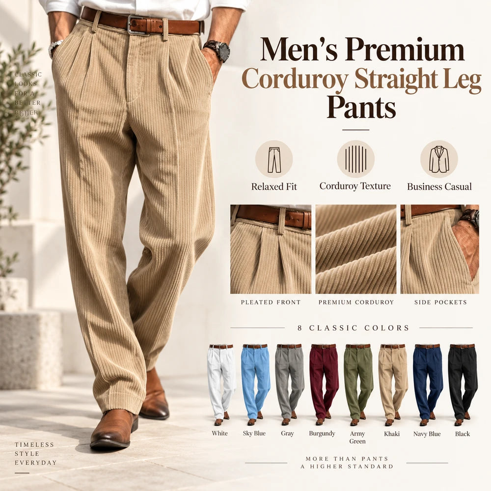 Straight Leg Corduroy Pants