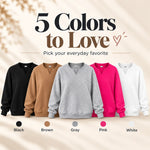 Cotton V-Neck Pullover Sweatshirt