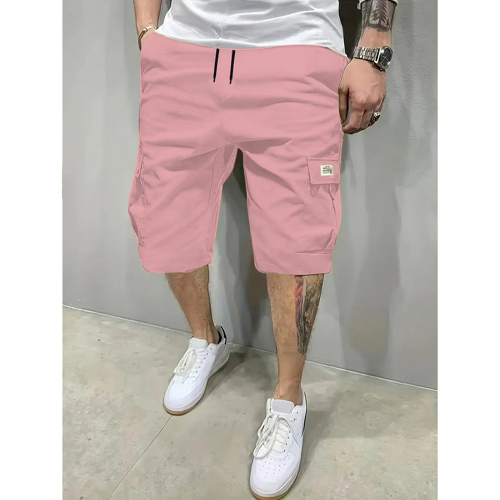 Pantalones cortos transpirables para hombre con cordón y bolsillos