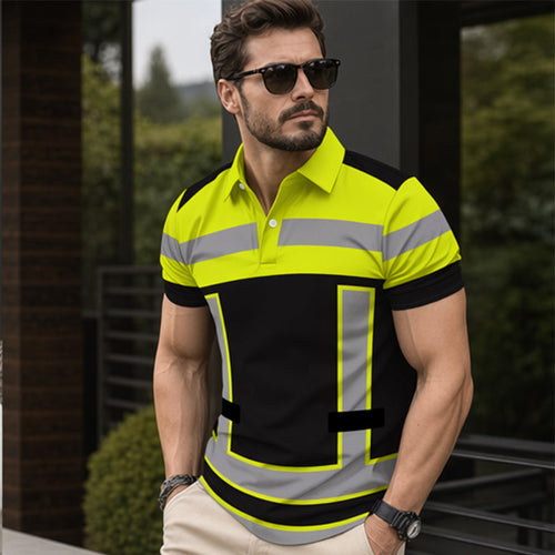 Men's High Visibility Reflective Short Sleeve Shirt