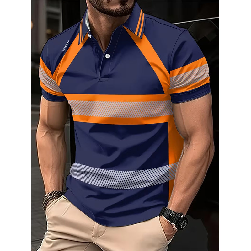 Camisa de manga corta de alta visibilidad con detalles reflectantes para hombre