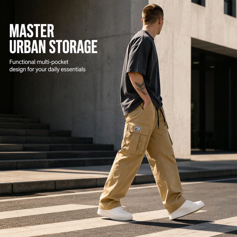 Pantalones cargo informales y holgados para hombre
